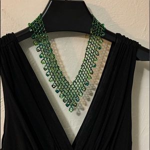 Intricate Beaded V Necklace